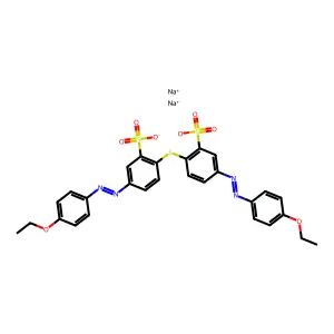 benzenesulfonic acid, 2,2'-thiobis(5-((4-ethoxyphenyl)azo)-, disodium salt structure