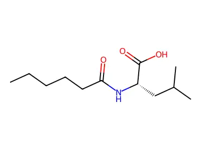 n-Hexanoyl-dl-leucine structure