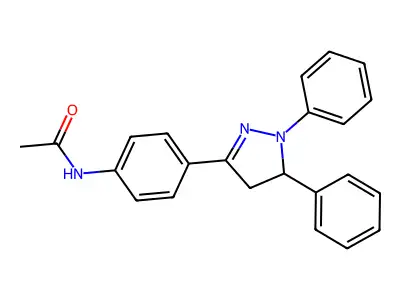 Acetamide, N-[4-(4,5-dihydro-1,5-diphenyl-1H-pyrazol-3-yl)phenyl]- structure