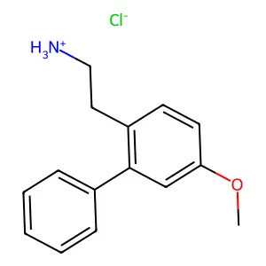 2-Biphenylethylamine, 5-methoxy-, hydrochloride structure