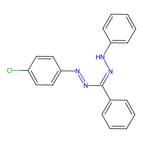 [2-(4-Chlorophenyl)diazenyl]phenylmethanone 2-phenylhydrazone structure