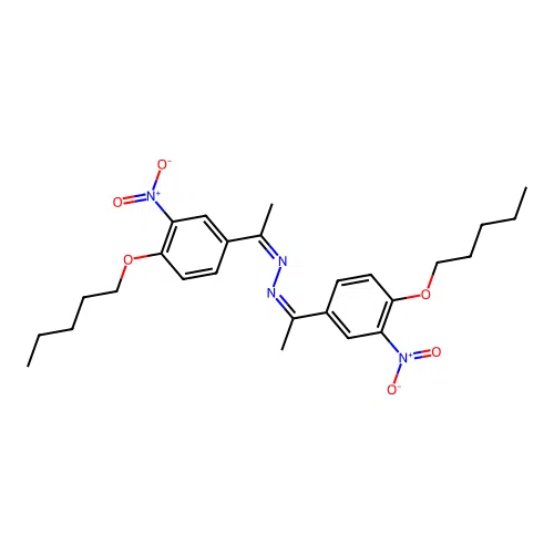 Ethanone, 1-(3-nitro-4-(pentyloxy)phenyl)-(1-(3-nitro-4-(pentyloxy)phenyl)ethylidene)hydrazone structure