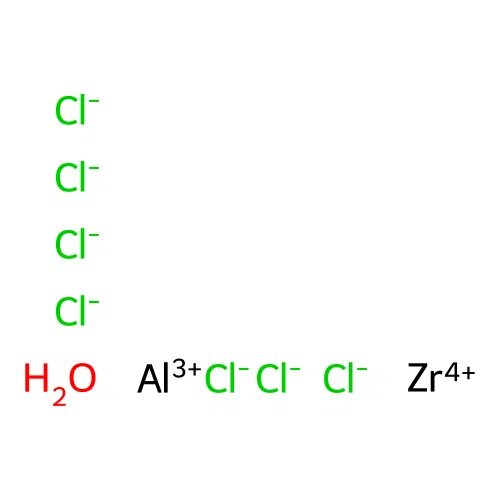 Aluminum zirconium chloride, hydrate structure