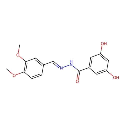 N'-(3,4-dimethoxybenzylidene)-3,5-dihydroxybenzohydrazide structure