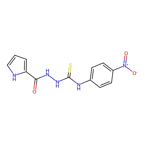 1-(4-nitrophenyl)-3-(1H-pyrrole-2-carbonylamino)thiourea structure