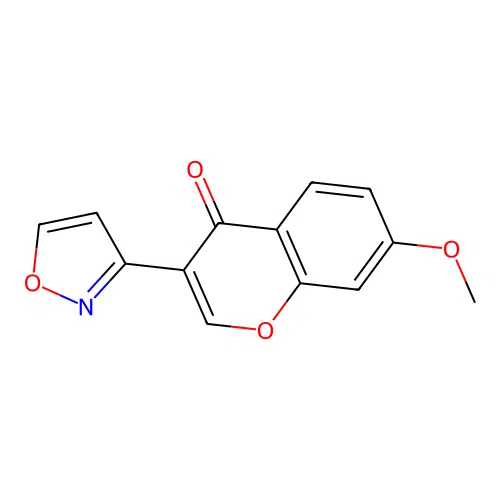 7-methoxy-3-(1,2-oxazol-3-yl)-4H-chromen-4-one structure