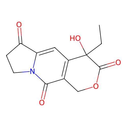 4-ethyl-4-hydroxy-7,8-dihydro-1H-pyrano[3,4-f]indolizine-3,6,10(4H)-trione structure