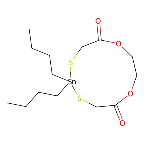 Ethylene glycol, ((dibutylstannylene)dithio)diacetate structure