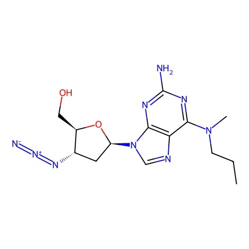 Adenosine, 2-amino-3'-azido-2',3'-dideoxy-N-methyl-N-propyl- structure