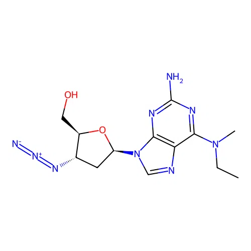 Adenosine, 2-amino-3'-azido-2',3'-dideoxy-N-ethyl-N-methyl- structure