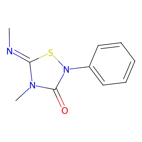 4-Methyl-5-methylimino-2-phenyl-1,2,4-thiadiazolidin-3-one structure