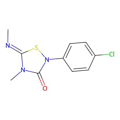 2-(4-Chlorophenyl)-4-methyl-5-methylimino-1,2,4-thiadiazolidin-3-one structure