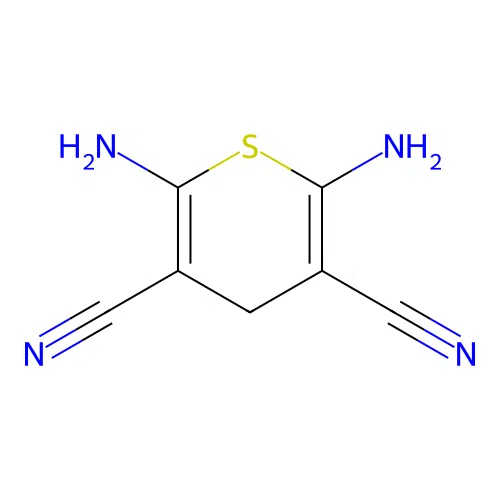 2,6-diamino-4H-thiopyran-3,5-dicarbonitrile structure