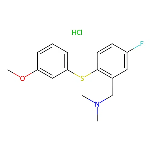 N,N-Dimethyl-5-fluoro-2-(3-methoxyphenylthio)benzylamine hydrochloride structure