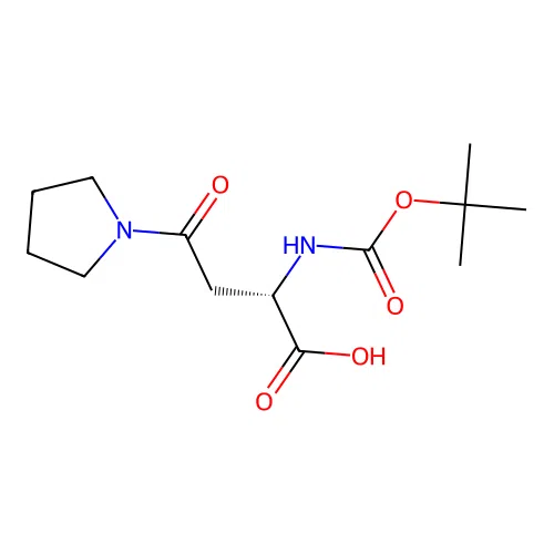 (2S)-2-{[(tert-butoxy)carbonyl]amino}-4-oxo-4-(pyrrolidin-1-yl)butanoicacid structure