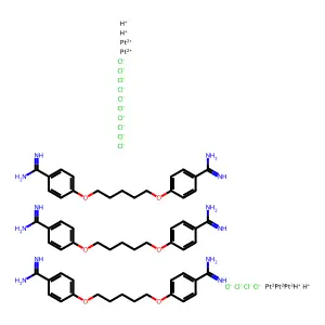 Platinum-pentamidine complex structure