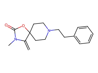 1-Oxa-3,8-diazaspiro(4.5)decan-2-one, 3-methyl-4-methylene-8-(2-phenylethyl)- structure