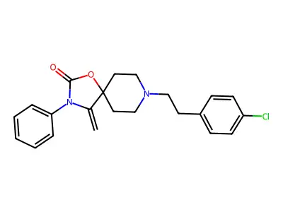 1-Oxa-3,8-diazaspiro(4.5)decan-2-one, 8-(2-(4-chlorophenyl)ethyl)-4-methylene-3-phenyl- structure