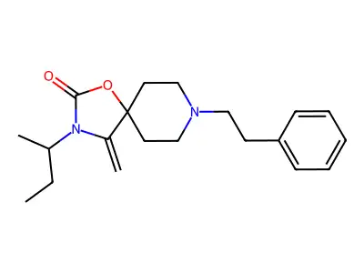 1-Oxa-3,8-diazaspiro(4.5)decan-2-one, 3-butyl-4-methylene-8-(2-phenylethyl)- structure