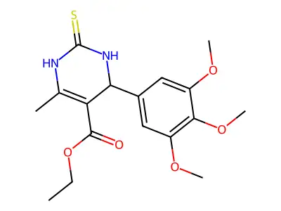 ethyl 6-methyl-2-thioxo-4-(3,4,5-trimethoxyphenyl)-1,2,3,4-tetrahydropyrimidine-5-carboxylate structure