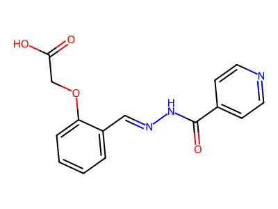 2-[2-[(Pyridine-4-carbonylhydrazinylidene)methyl]phenoxy]acetic acid structure