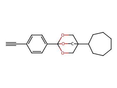 2,6,7-Trioxabicyclo(2.2.2)octane, 4-cycloheptyl-1-(4-ethynylphenyl)- structure