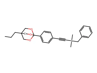 Silane, dimethyl(phenylmethyl)((4-(4-propyl-2,6,7-trioxabicyclo(2.2.2)oct-1-yl)phenyl)ethynyl)- structure
