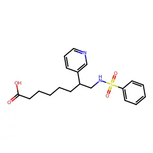 8-(Benzenesulfonamido)-7-(3-pyridinyl)octanoic acid structure
