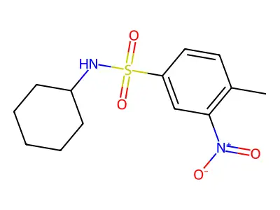 N-cyclohexyl-4-methyl-3-nitrobenzenesulfonamide structure