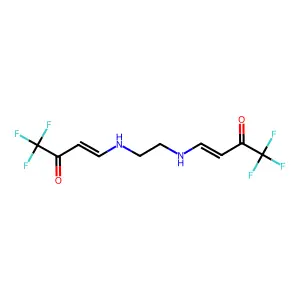(3E,3'E)-4,4'-[Ethane-1,2-diylbis(azanediyl)]bis(1,1,1-trifluorobut-3-en-2-one) structure