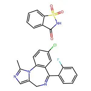 1,2-Benzisohiazol-3(2H)-one, 1,1-dioxide, compd. with 8-chloro-6-(2-fluorophenyl)-1-methyl-4H-imidazo(1,5-a)(1,4)benzodiazepine (1:1) structure