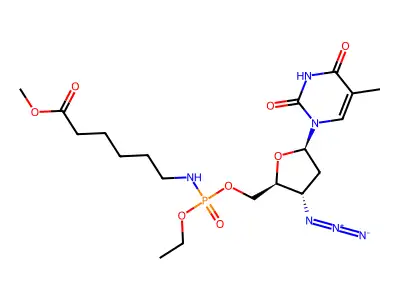 MeOCOPentNHPO3(Et)AZT structure