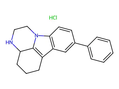 1H-Pyrazino(3,2,1-jk)carbazole, 2,3,3a,4,5,6-hexahydro-8-phenyl-, monohydrochloride structure