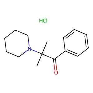 Propiophenone, 2-methyl-2-piperidino-, hydrochloride structure