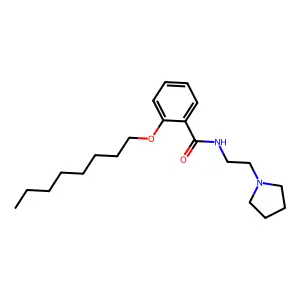 Benzamide, 2-octyloxy-N-(2-(pyrrolidinyl)ethyl)- structure