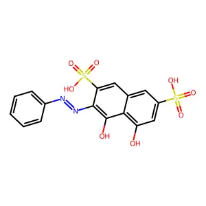 4,5-Dihydroxy-3-(phenyldiazenyl)naphthalene-2,7-disulfonic acid structure