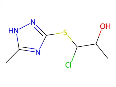 2-Propanol, 1-chloro-3-((5-methyl-1H-1,2,4-triazol-3-yl)thio)- structure