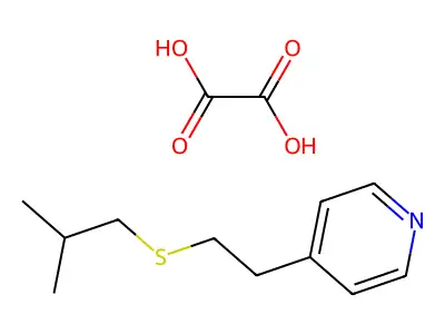 Pyridine, 4-(2-((2-methylpropyl)thio)ethyl)-, ethanedioate (1:1) structure