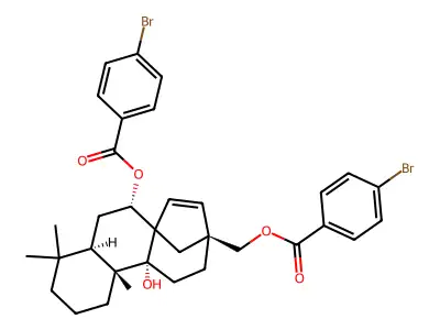 11,17-Bis(4-bromobenzoyloxy)-9-hydroxybeyerene structure