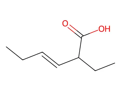 2-ethyl-3E-hexenoic acid structure