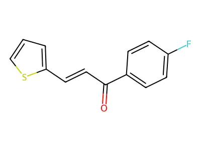 (2E)-1-(4-fluorophenyl)-3-(thiophen-2-yl)prop-2-en-1-one structure