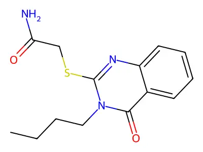 Acetamide, 2-((3,4-dihydro-3-butyl-4-oxo-2-quinazolinyl)thio)- structure
