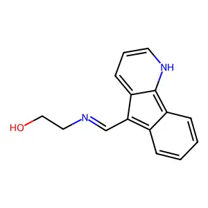 2-[(5H-indeno[1,2-b]pyridin-5-ylidenemethyl)amino]ethanol structure