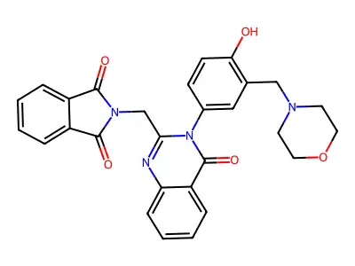 1H-Isoindole-1,3(2H)-dione, 2-((3,4-dihydro-3-(4-hydroxy-3-(4-morpholinylmethyl)phenyl)-4-oxo-2-quinazolinyl)methyl)- structure