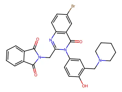 1H-Isoindole-1,3(2H)-dione, 2-((6-bromo-3,4-dihydro-3-(4-hydroxy-3-(1-piperidinylmethyl)phenyl)-4-oxo-2-quinazolinyl)methyl)- structure