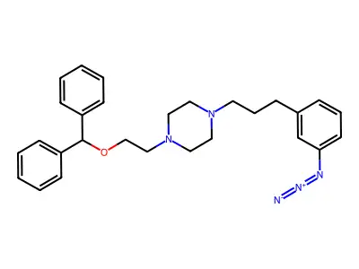 1-(2-(Bis(phenyl)methoxy)ethyl)-4-(3-(3'-azidophenyl)propyl)piperazine structure