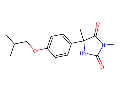2,4-Imidazolidinedione, 3,5-dimethyl-5-(4-(2-methylpropoxy)phenyl)- structure