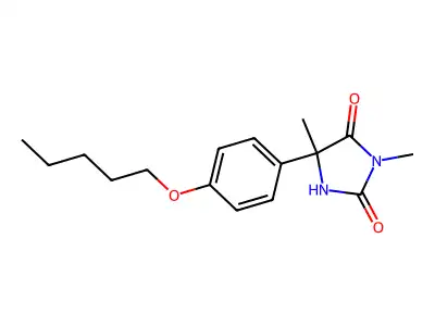 2,4-Imidazolidinedione, 3,5-dimethyl-5-(4-(pentyloxy)phenyl)- structure