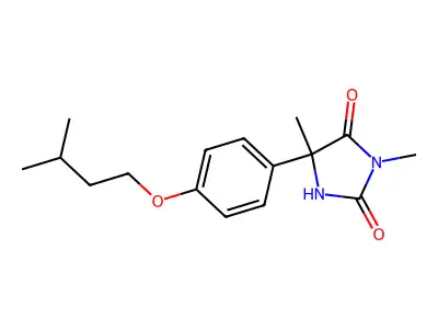 2,4-Imidazolidinedione, 3,5-dimethyl-5-(4-(3-methylbutoxy)phenyl)- structure