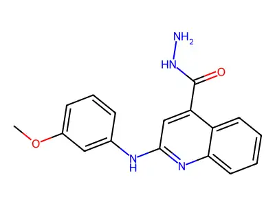 4-Quinolinecarboxylic acid, 2-((3-methoxyphenyl)amino)-, hydrazide structure